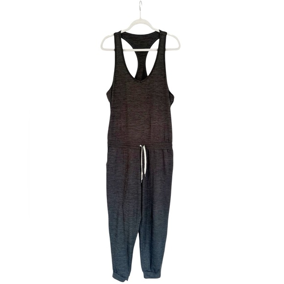 Vuori Pants - Vuori Lux Harem Sleeveless Racerback Jumpsuit Charcoal Heather Grey Size XL